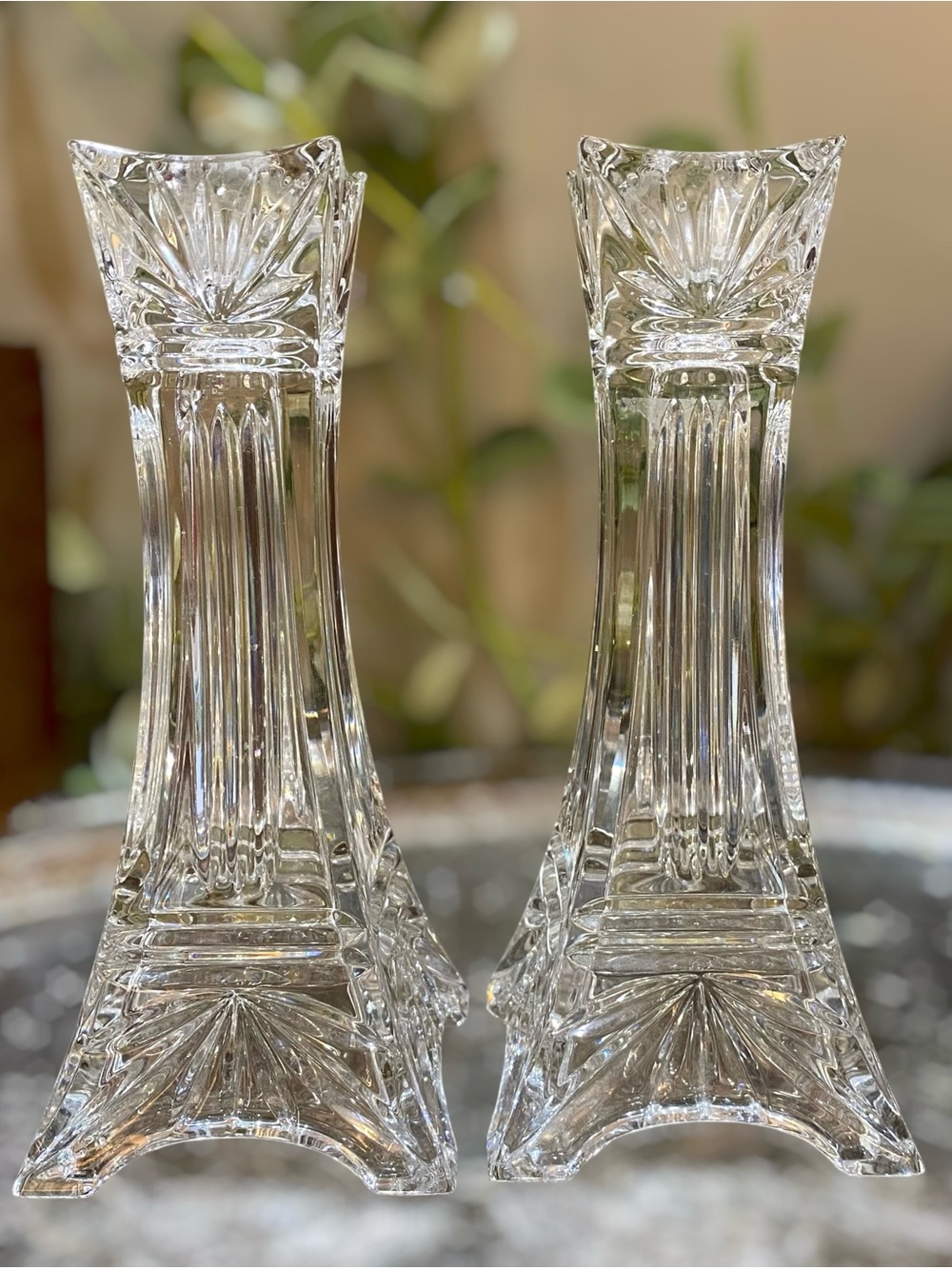 Vintage Waterford Crystal Marquis Odyssey Set 2 Candlesticks Candle Holders